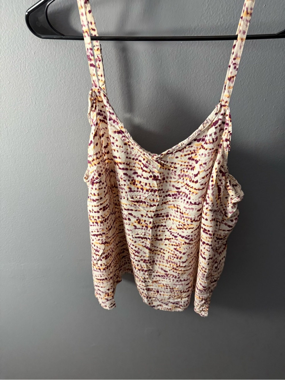 Old Navy Cream Spaghetti-Strap Camisole with Burgundy & Mustard Speckle